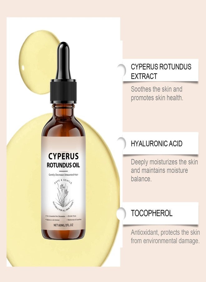 OUKPANE 2Pcs Cyperus Rotundus Oil, Natural Cyperus Rotundus Oil for Hair Removal, Moisturizes & Soothes The Skin, Reducing Body Hair Growth. - Image 5